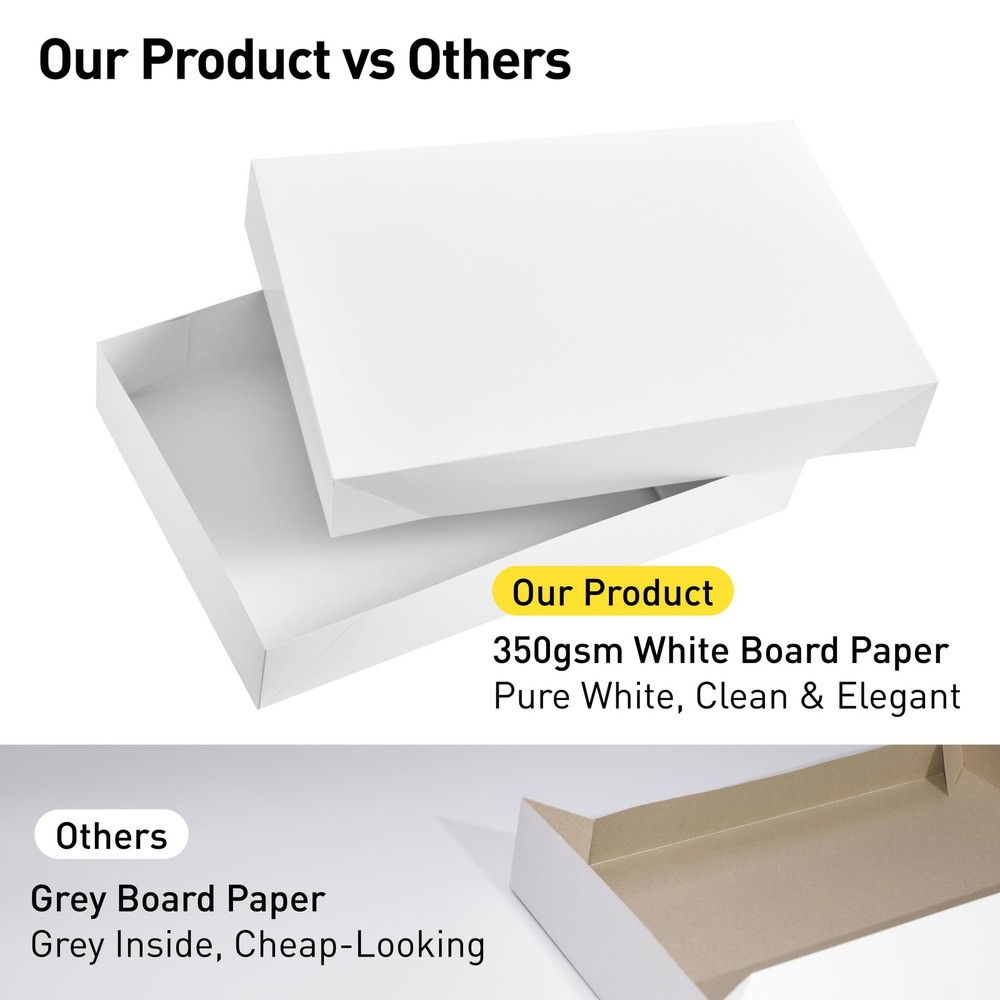 12 Pack White Gift Boxes with Lids Assorted Sizes (4 Boxes 11", 4 Boxes 14", ...