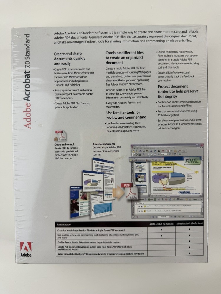 Genuine Adobe Acrobat 7.0 Standard Windows PDF Software