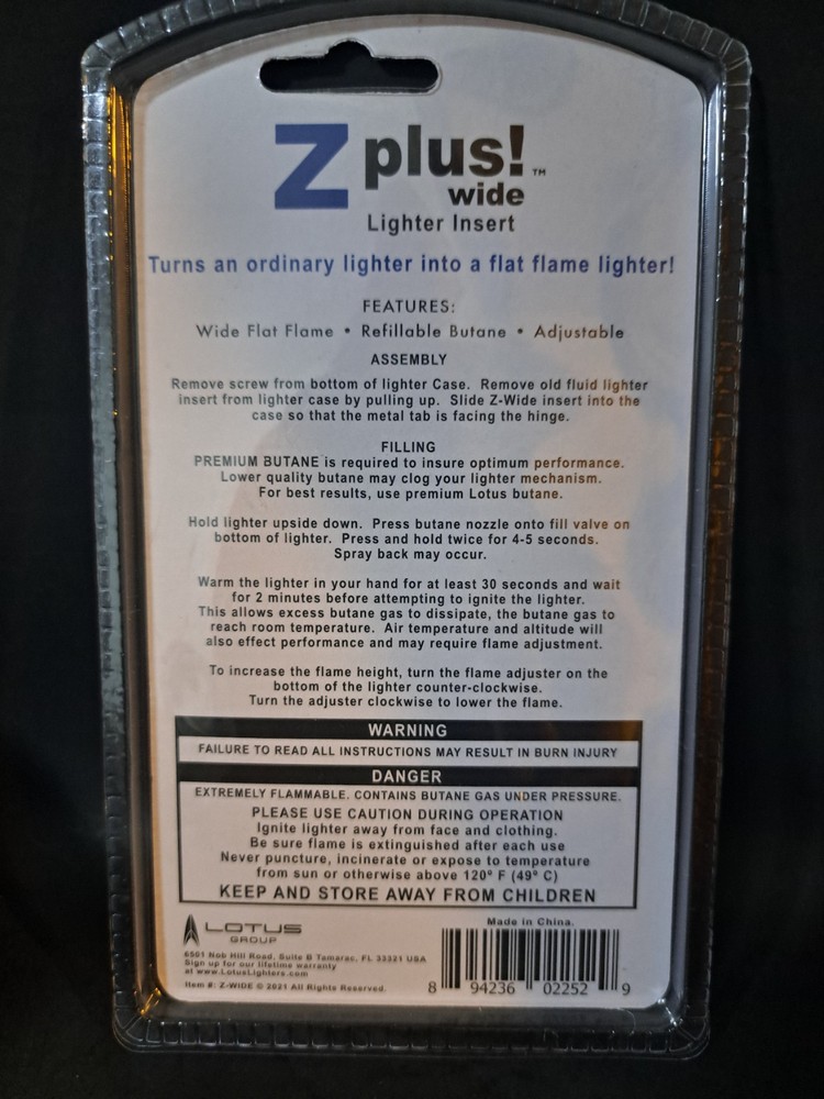 Zplus Flat Torch Flame Insert | Fits Most Standard Size Zippo | Authentic & New