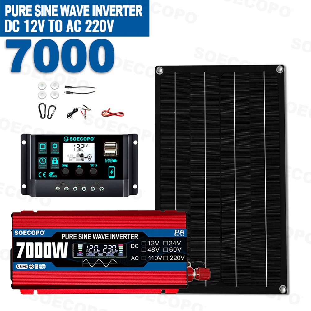 SOECOPO 7000W Solar Energy Kit | 800W Panel + 100A Controller + Inverter