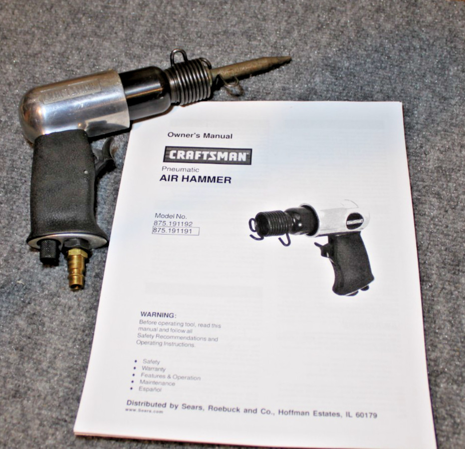 Craftsman Pneumatic Air Hammer Model 875.191191 Bit & Manual TESTED