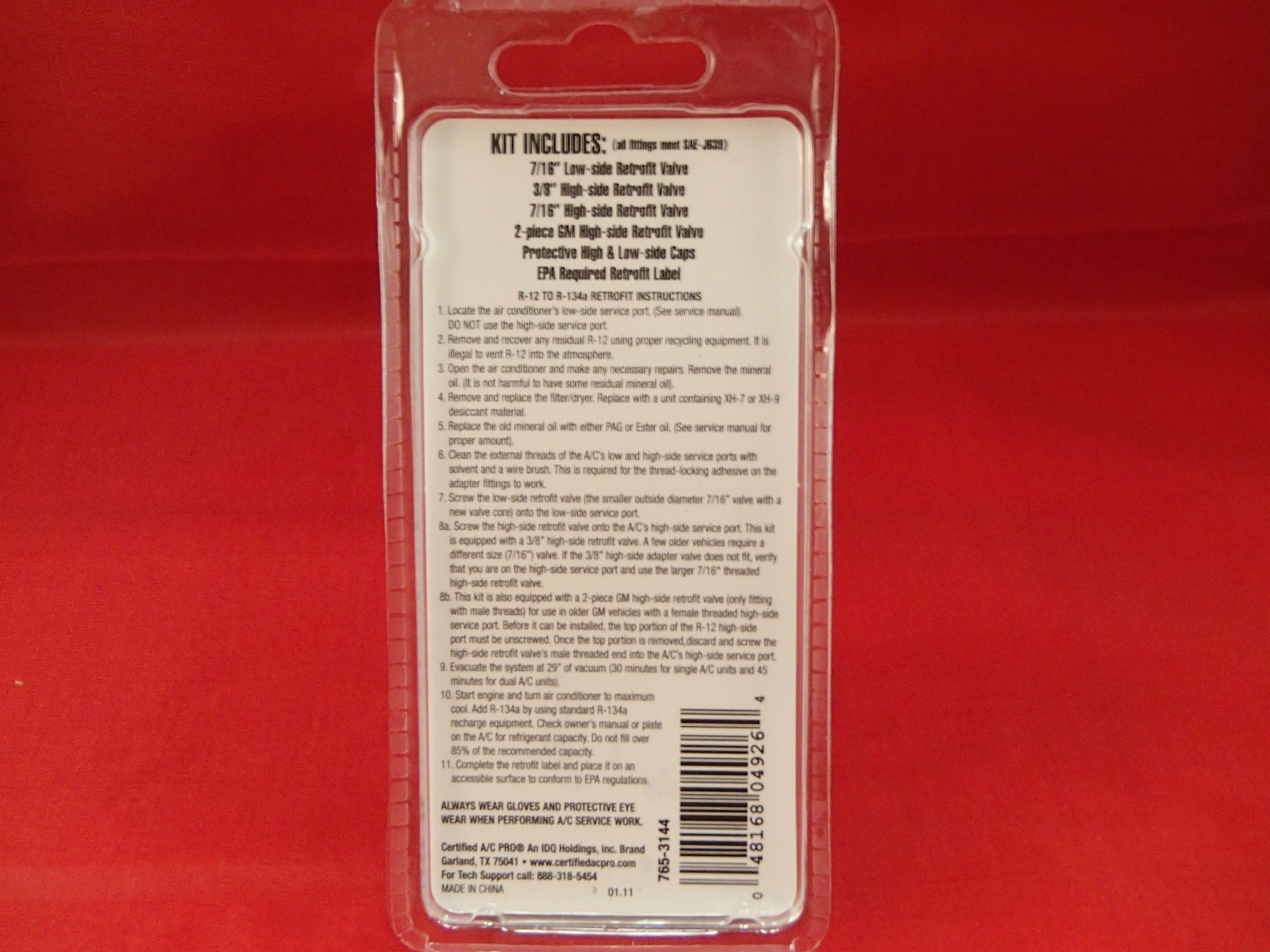 R-12 to R-134a ALL R12 SYSTEMS Retrofit Conversion ADAPTER Fittings Kit VA-LH11