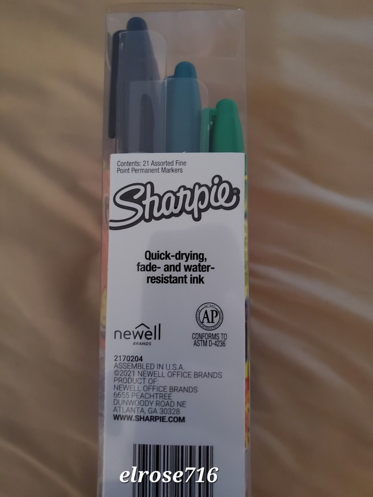 SHARPIE PERMANENT MARKERS~21 ASSORTED COLORS~FINE POINT ~NEW