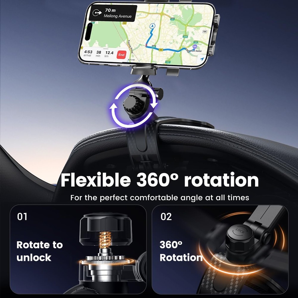 Universal 360° Car Phone Mount Holder For Cell Phone Samsung Galaxy iPhone Stand