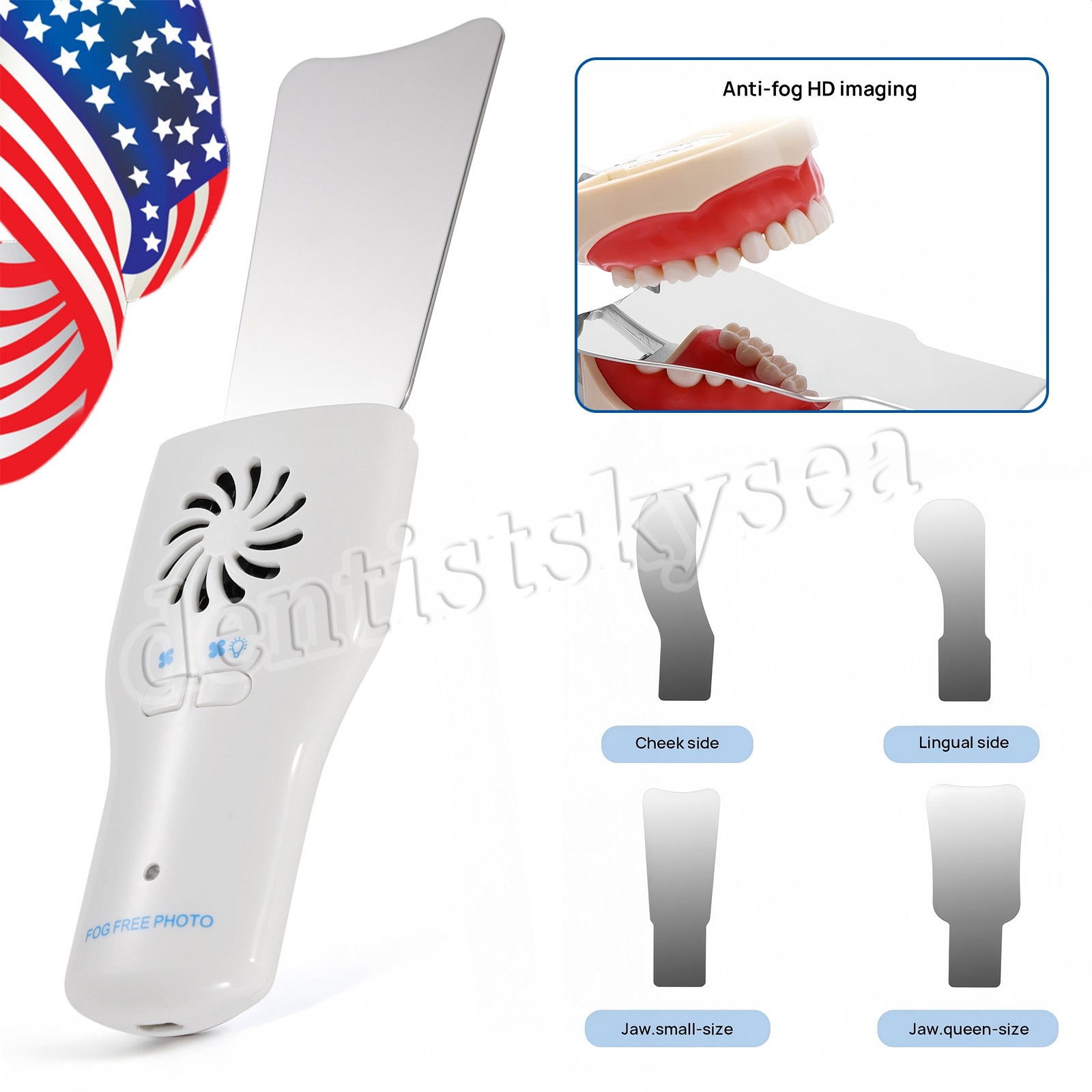 Dental Occlusal Mirror Fog Free LED Intra Oral Photo System 4*Mirrors Antifog