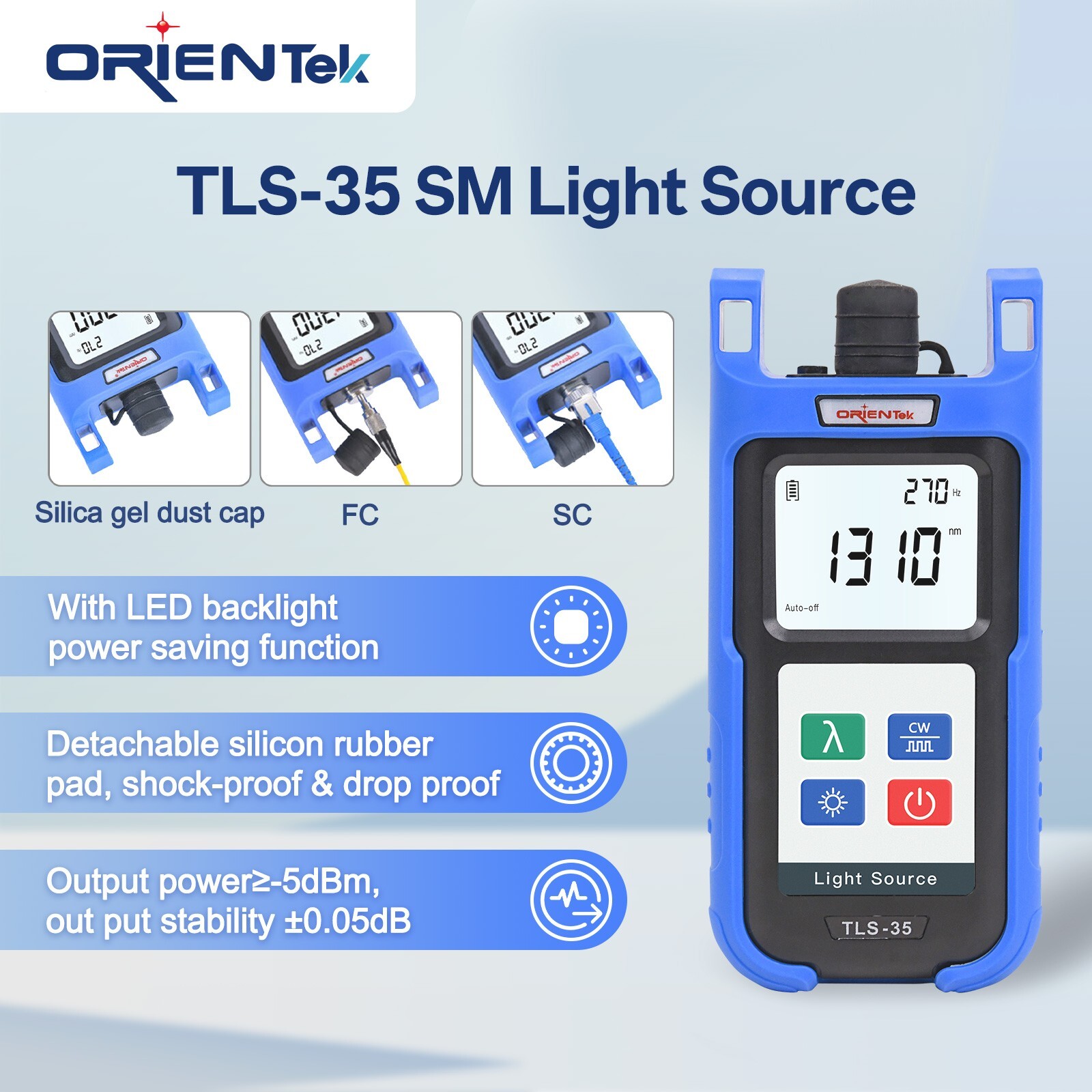 FTTH Fiber Optic Cable Loss Tester Orienek TLS-35 Singlemode Optic Light Source
