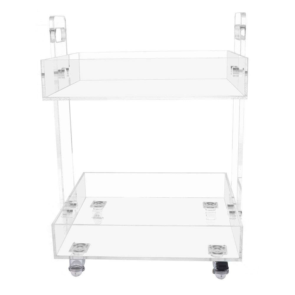 Clear Acrylic Double-Layer Side Table for Storage and Serving