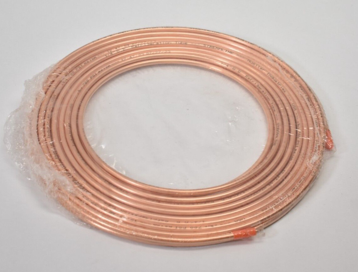Mueller Streamline 1/4" OD Refrigeration Tube Copper 30' Coil Device Genuine