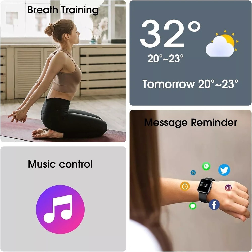 Women's Small Smart Watch SmartWatch For Apple iPhone iOS and Android