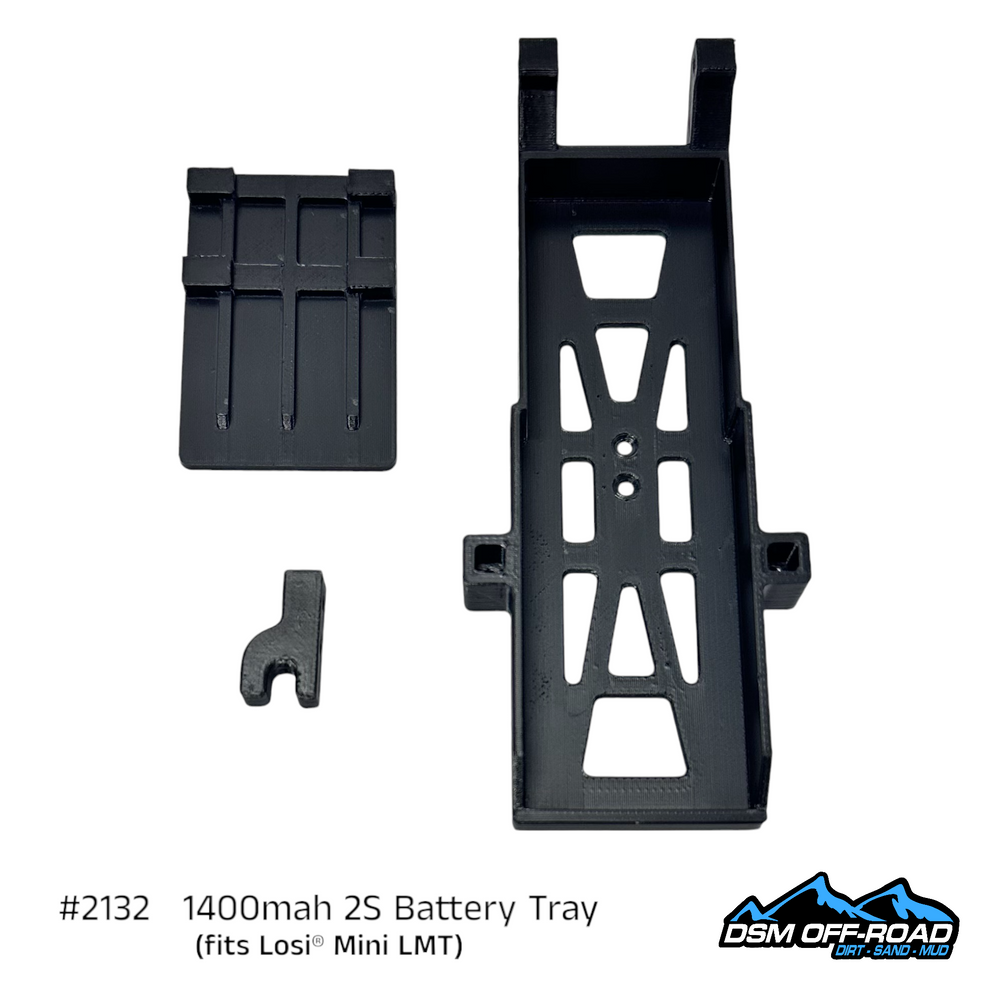 1400mah 2S Battery Tray (Fits Losi® Mini LMT) Works with stock 810mah 2s Lipo