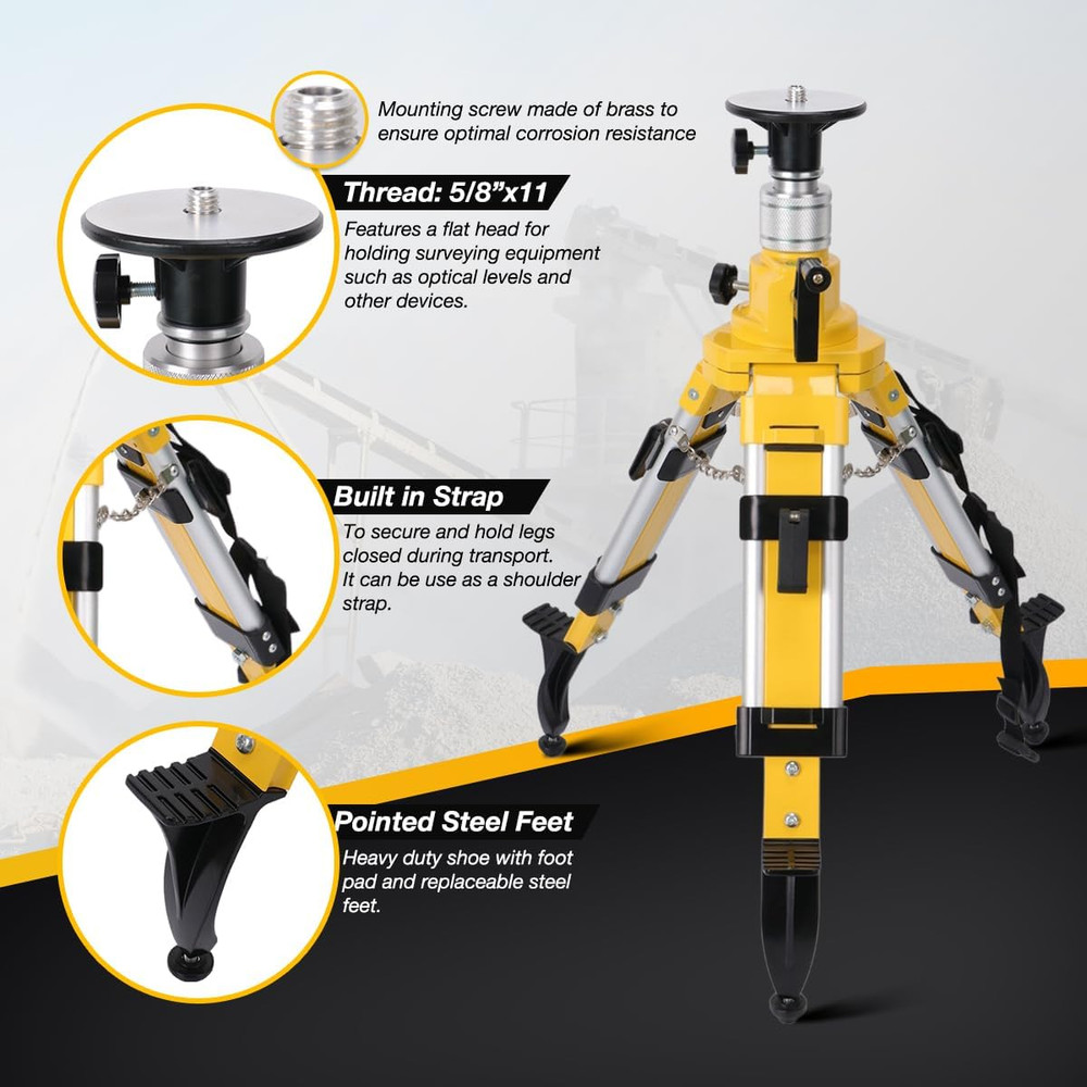 Elevator Tripod for Laser Level, Surveying Instruments with Adjustable Legs for
