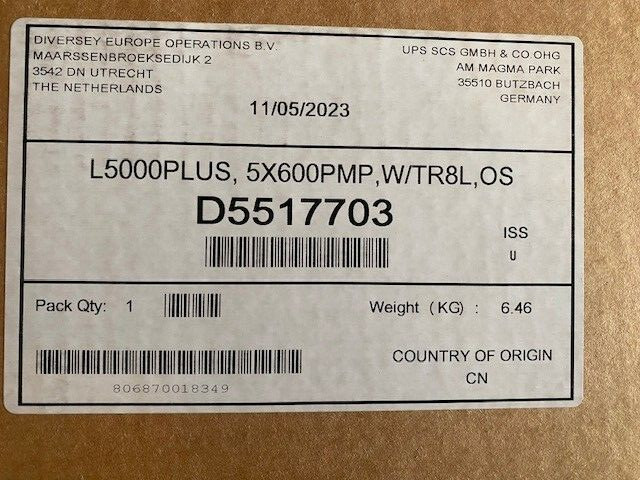 Diversey L5000Plus Time Formula Sequence Relay & Tunnel Dosing, 3 Pumps