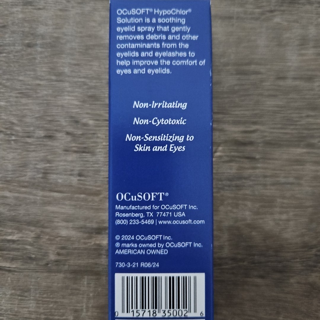 OCuSOFT Hypochlor Hypochlorous Acid Solution 0.02% 2oz Exp 2027+