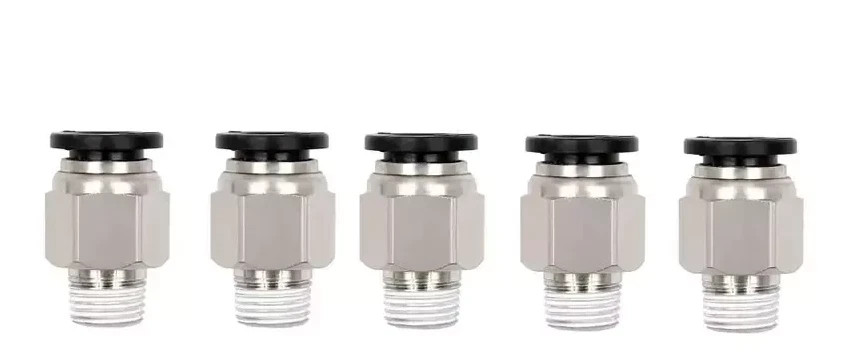 LokoCar Male Straight 3/8"Tube OD x 3/8"NPT Thread Push to Connect Fitting 5Pcs