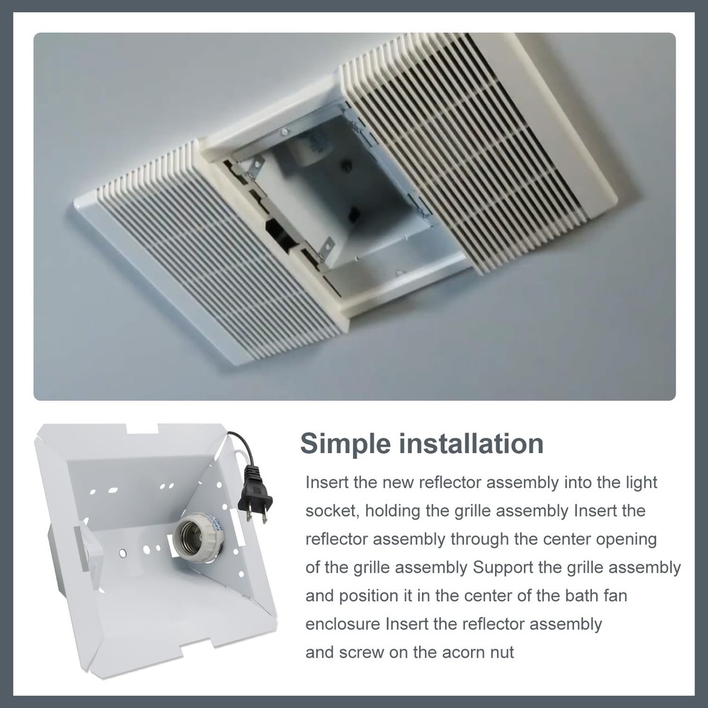 S97014212 Light Reflector with Socket fit for various Broan models