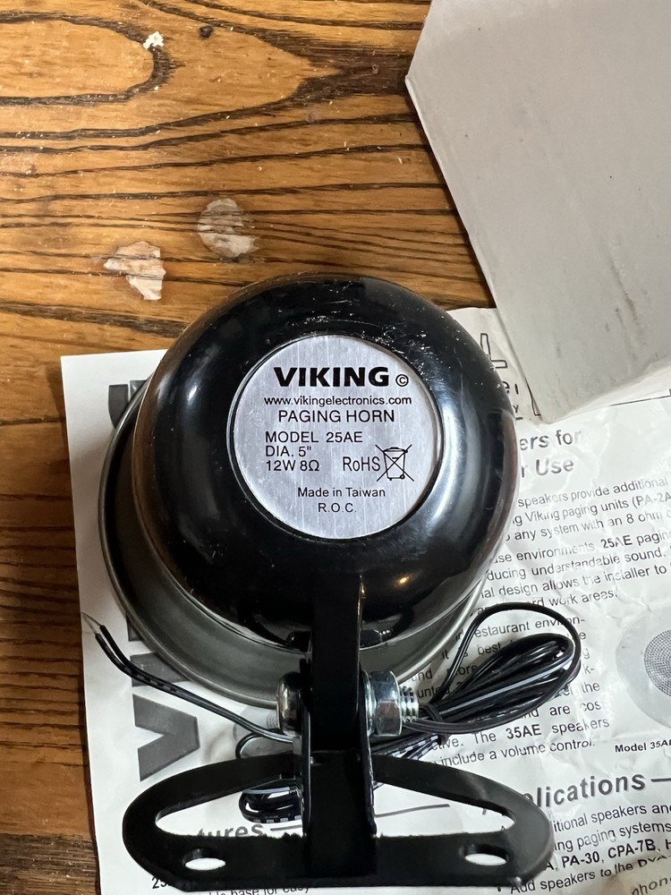 Viking Electronics Paging Horn 25AE In Box With Instructions
