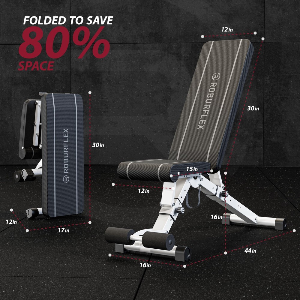 Adjustable/Foldable Workout Exercise Bench for Home Gym, Weightlifting and St...