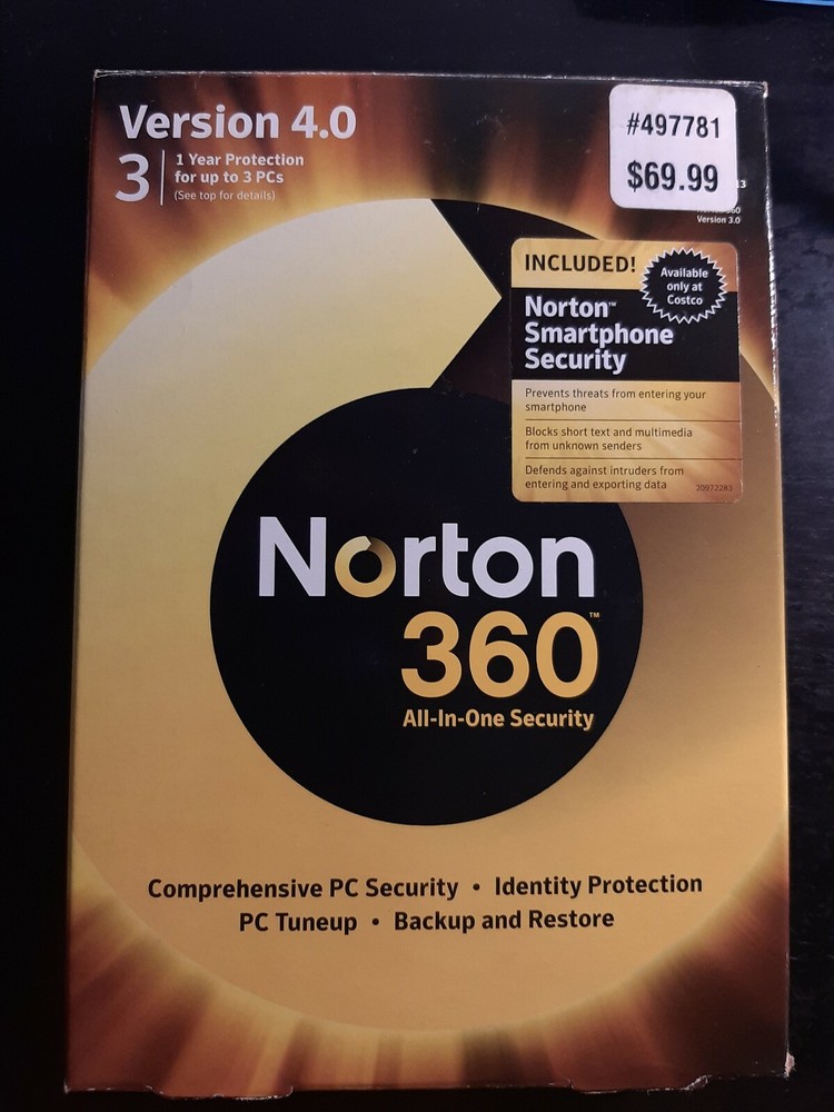 Norton 360 All-In-One Security Version 4.0 PC Security PC Tuneup  disc only