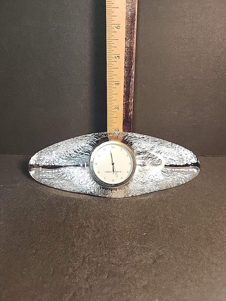 Simon Pearce Crystal Desk Clock Working