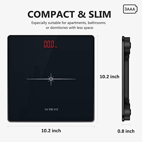Precision Bathroom Weighing Digital Scale Step-On Technology Black