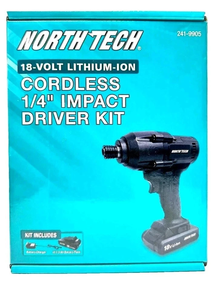 North Tech 18-Volt Cordless 1/4" Impact Driver Kit