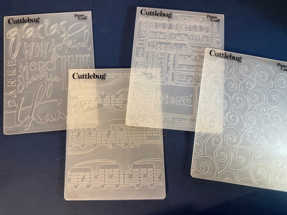 12 - Vintage Cuttlebug Provo Craft Embossing Folders A2 group 1