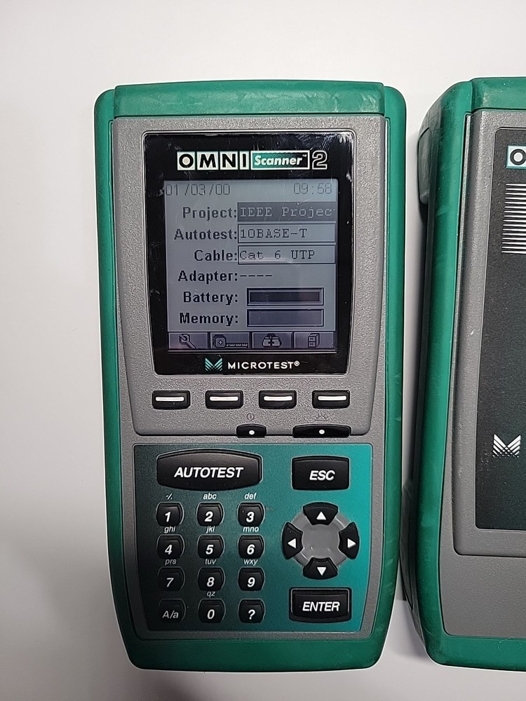 Fluke Microtest Omni Scanner 2/ Remote (2) Mod-8, 1 CAT 6 Adapter