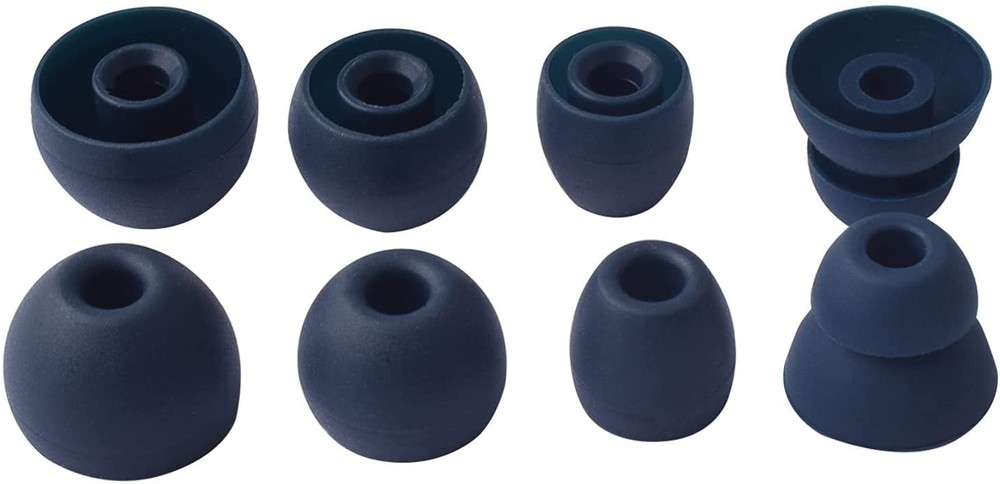 Replacement Eartips Silicone Earbuds Buds Set Earplug large, Navy Blue