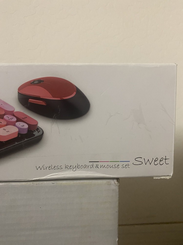 Wireless Keyboard And Mouse Combo, Ergonomic Full Size Typewriter Retro