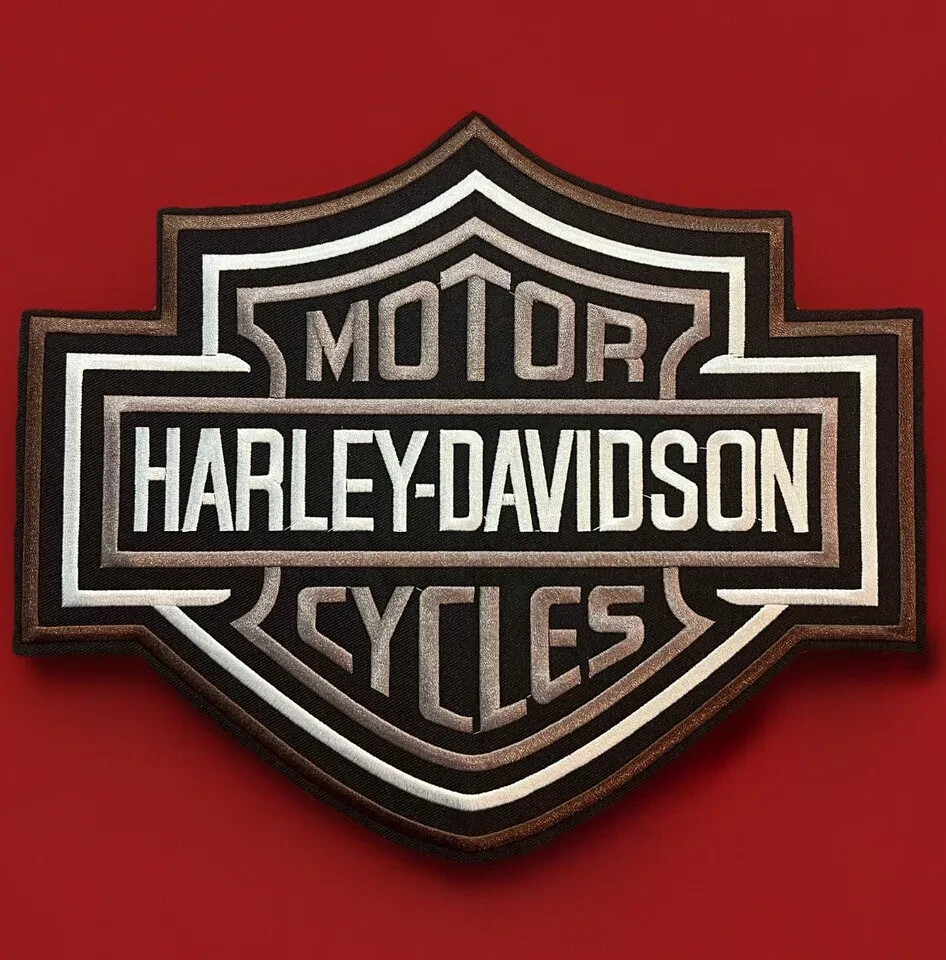🔥HUGE Harley Davidson HD Bar & Shield BACK Embroidered Patch 12” Motorcycle MC