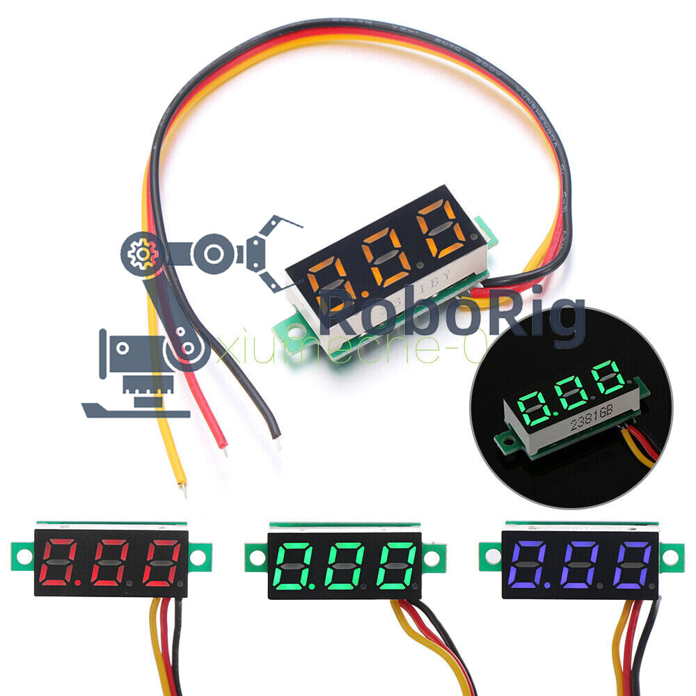 0.28" Blue  3-Wire LED DC 0-100V Voltmeter Digital Display Voltage Panel Meter