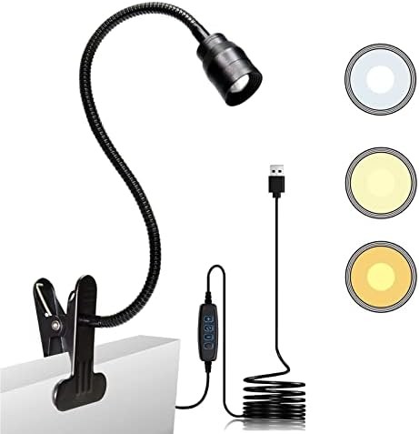 Zoomable LED Clip on Reading Light USB Dimmable