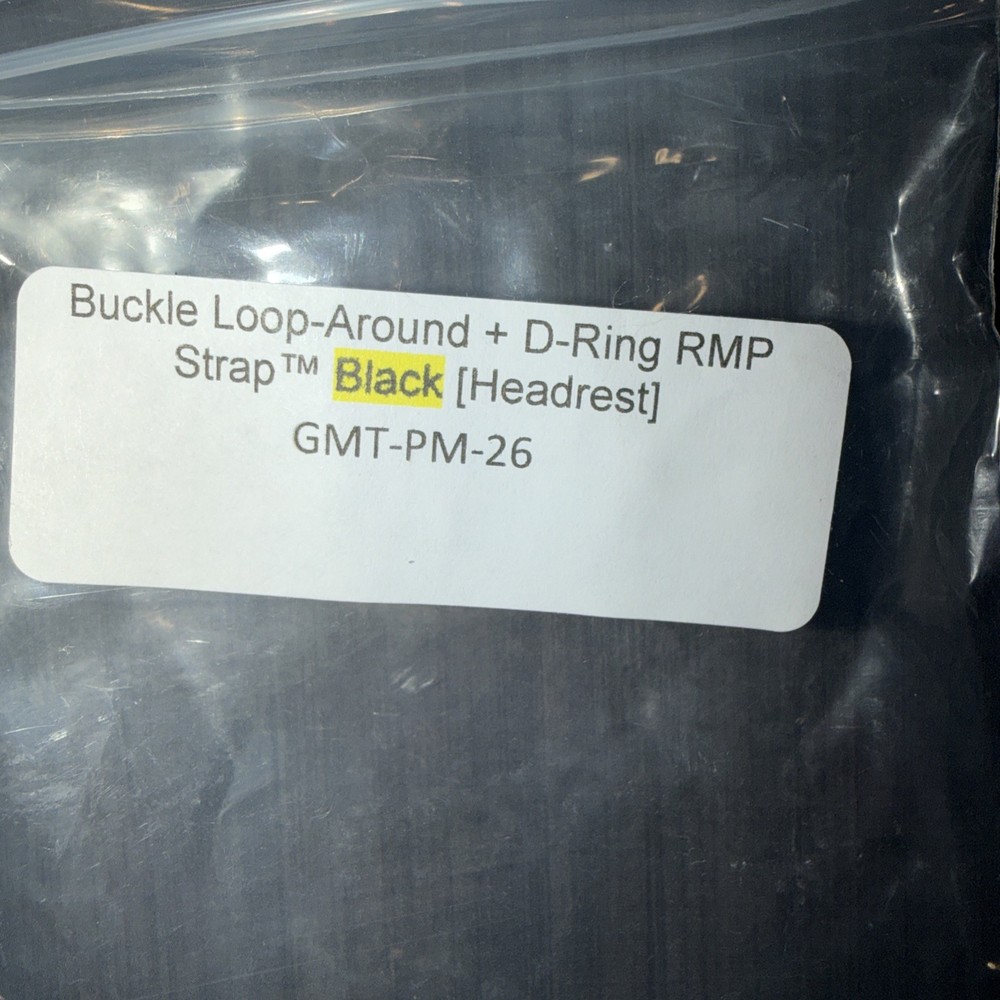 Buckle Loop Around + D-Ring RMP Strap Black (Headrest) New