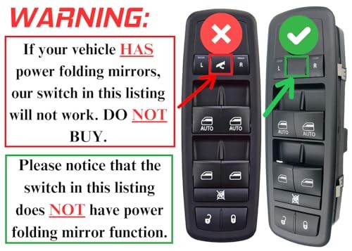 Window Master Switch for 2012-2020 Grand Caravan and 2012-2016 Town & Country