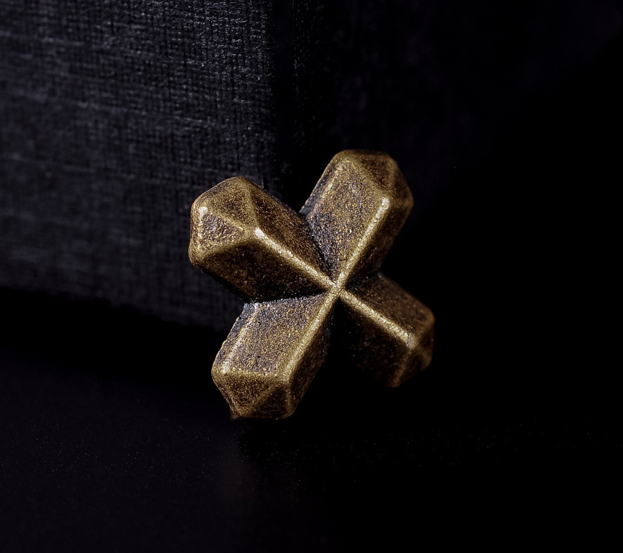 30pc 15*12MM DIY SOLID COPPER CROSS BUTTON CONCHO STUD RIVET LEATHER CRAFT BIKER