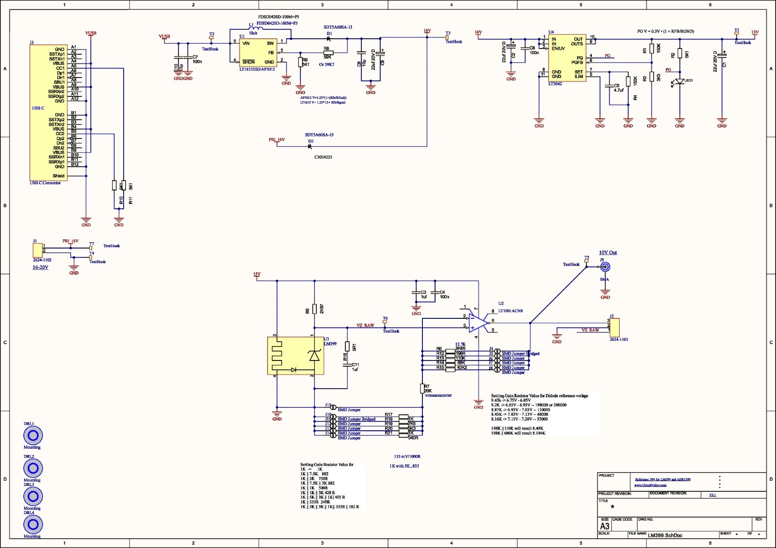 ADR1399 10V Precision voltage Reference Calibrated DMM7510 PCB with Enclosure