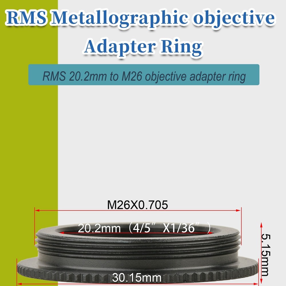 RMS to M26 Microscope objective Adapter Ring M20 to M26 Adapter Interface
