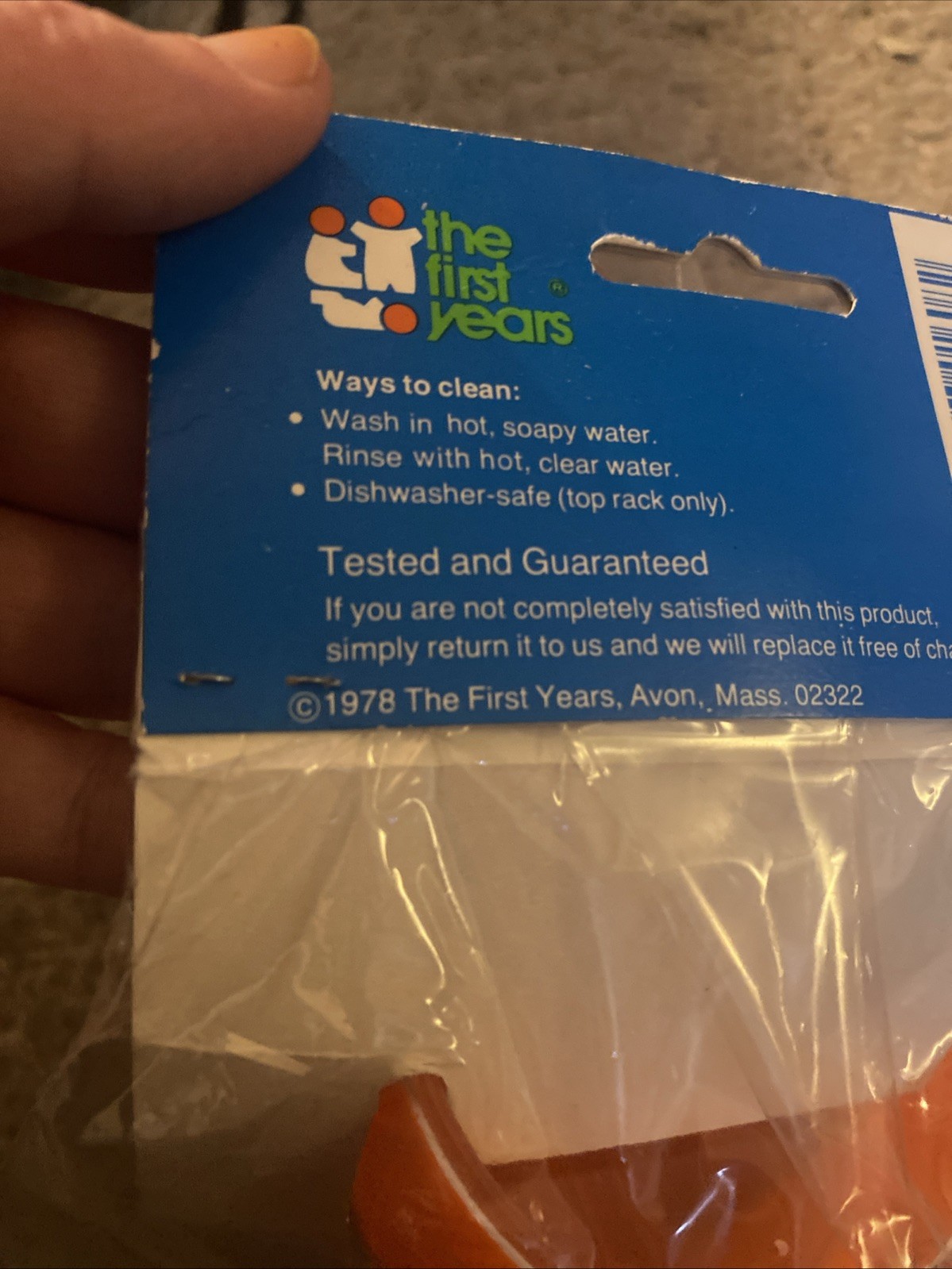 Vintage The first years Tommee Tippee Sippy Cup Trainer Cup - Orange - NOS 1978