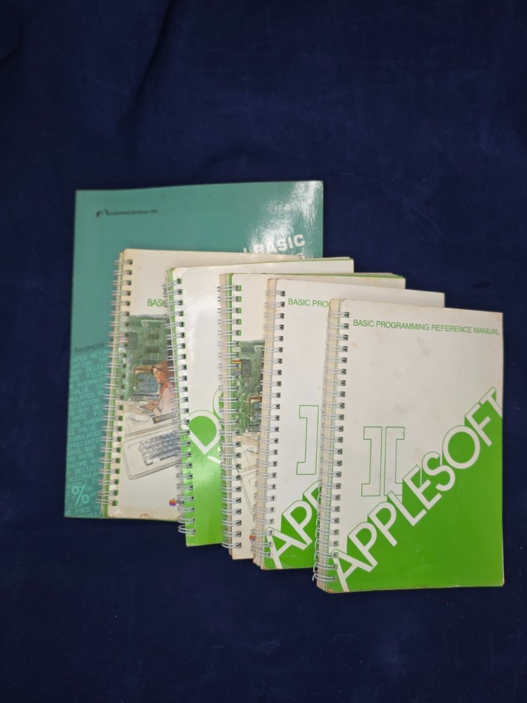 Lot of 6 Apple II Manual DOS Applesoft Practical Basic Programming