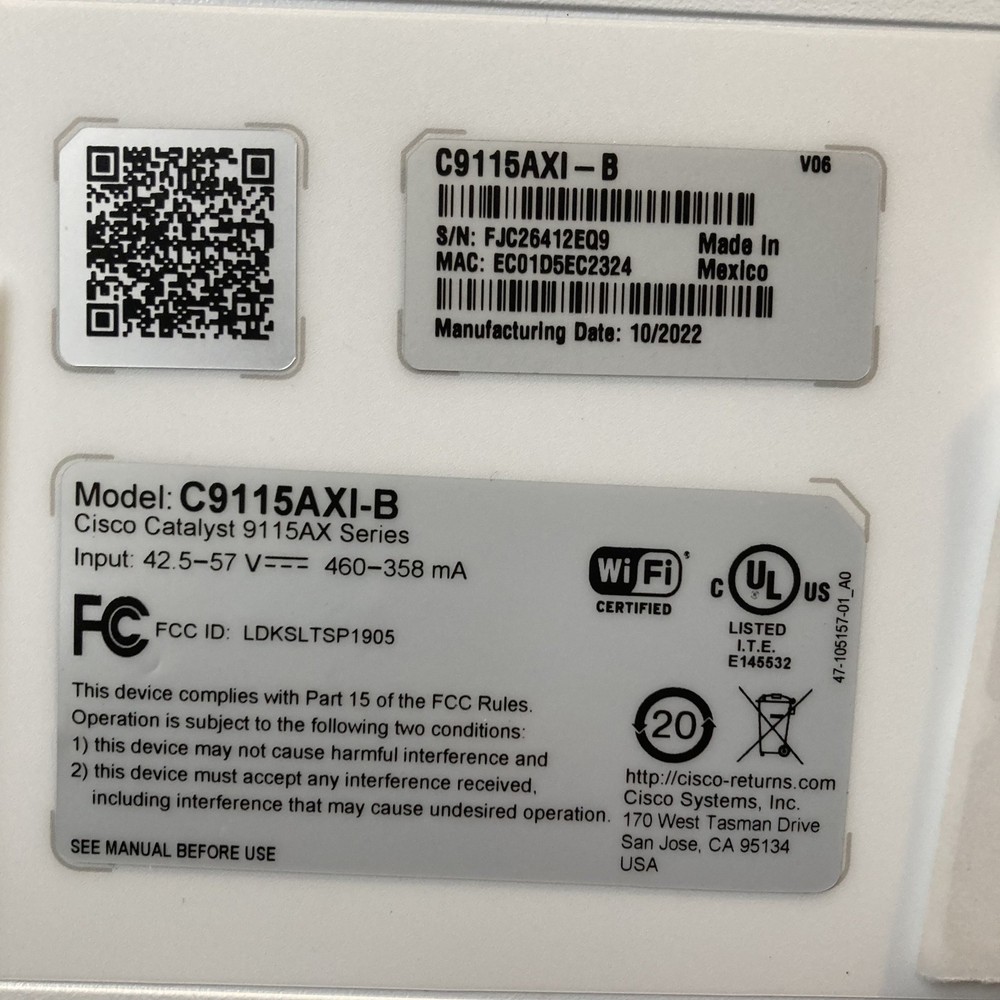 Cisco Catalyst C9115AXI-B Wireless Access Point 9115AXI