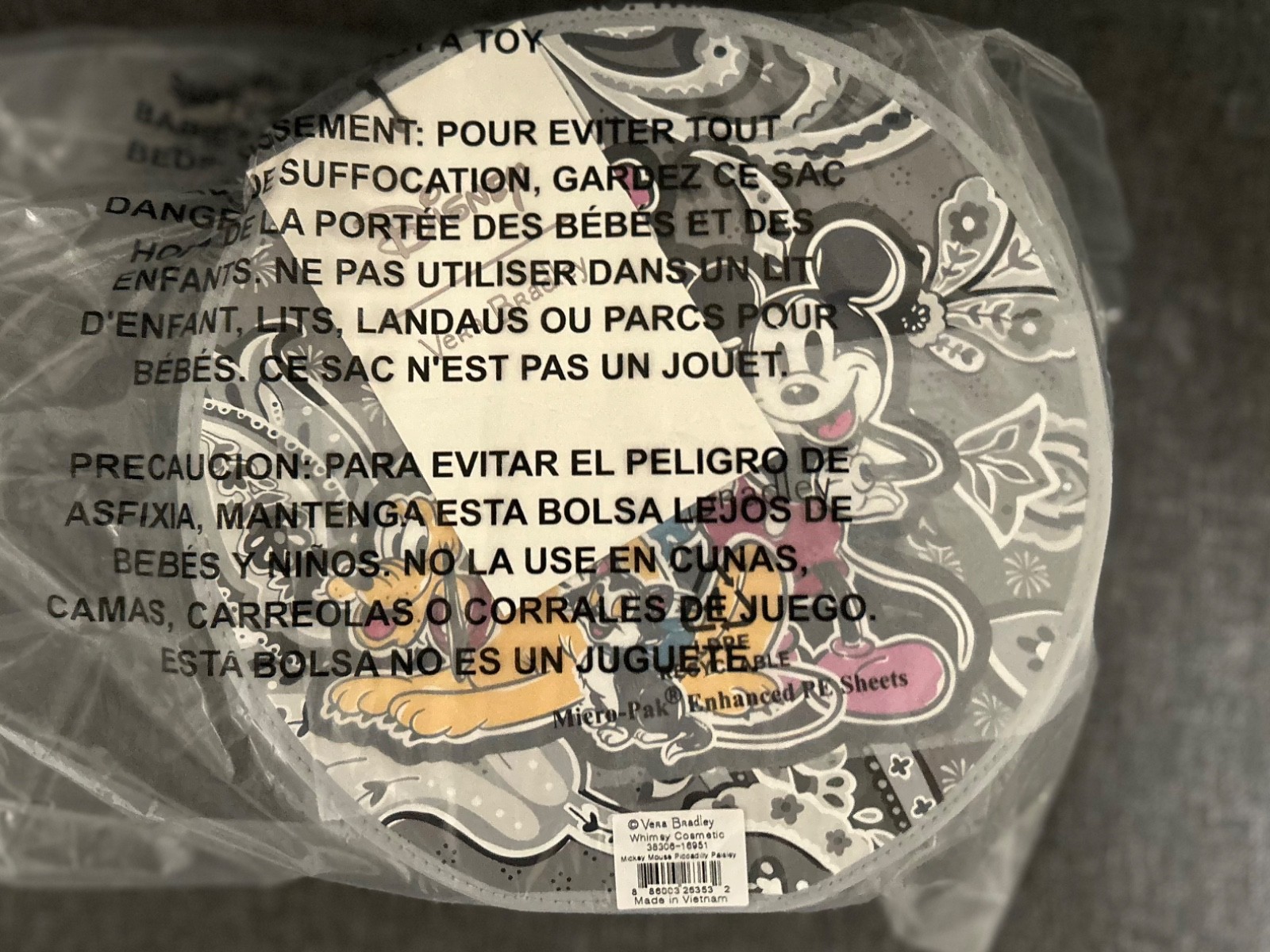 NEW Vera Bradley Disney MICKEY Mouse PICCADILL PAISLEY Whimsy Cosmetic Case NWT