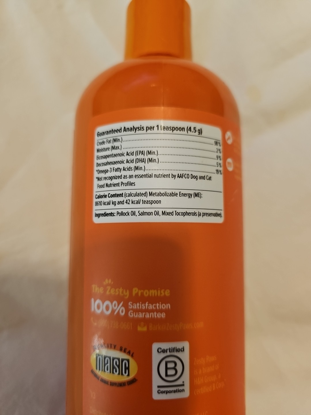 Zesty Paws Wild Alaskan Salmon Oil Omega3 Blend 16oz Ex5/27