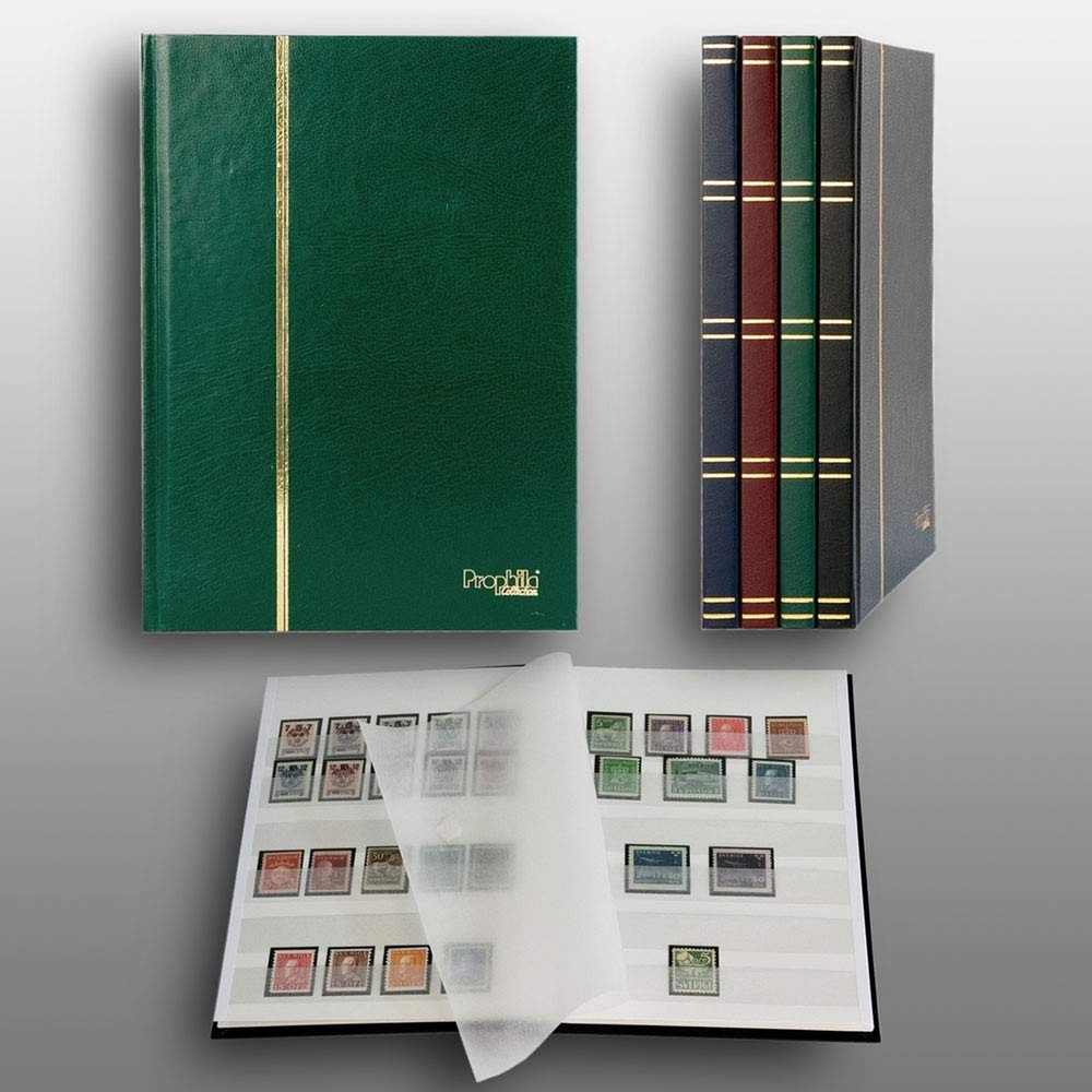 Prophila Small Stamp Album (New) 16 White Sides, Green Cover