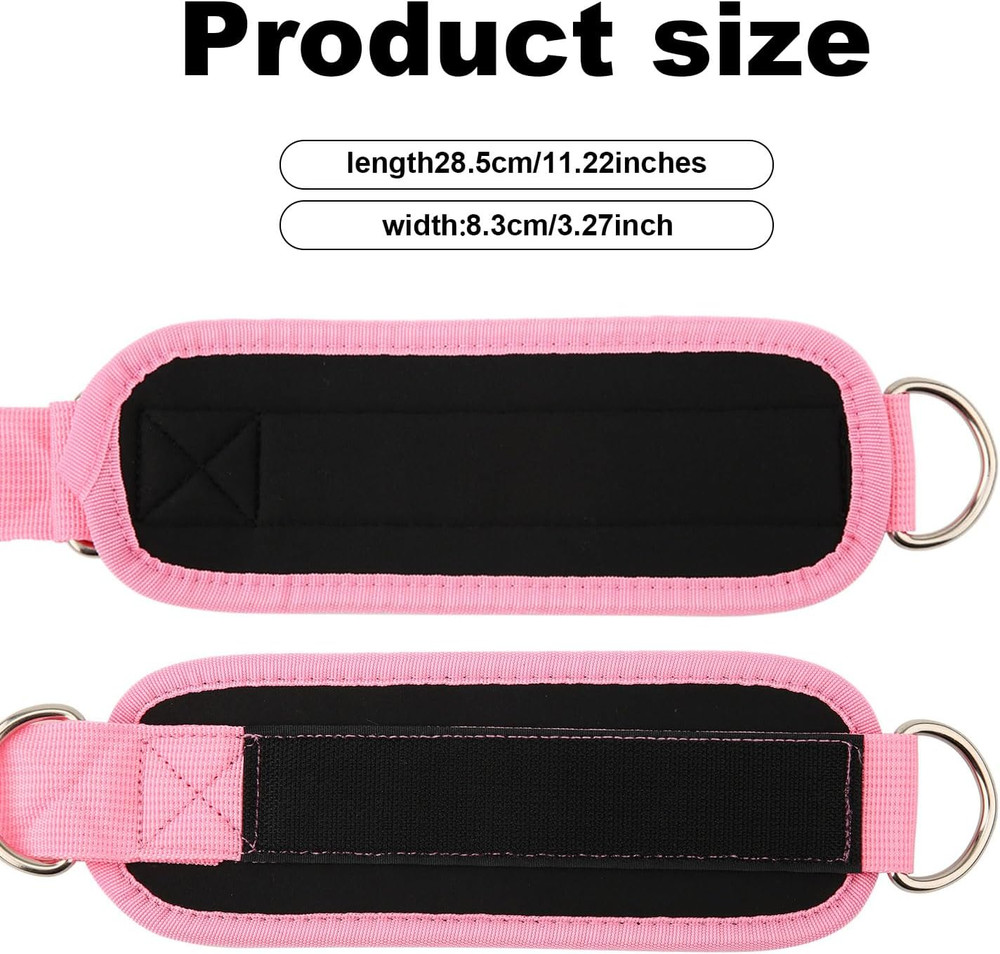 Adjustable Neoprene Ankle Straps for Cable Machine Workouts - 2 Pack