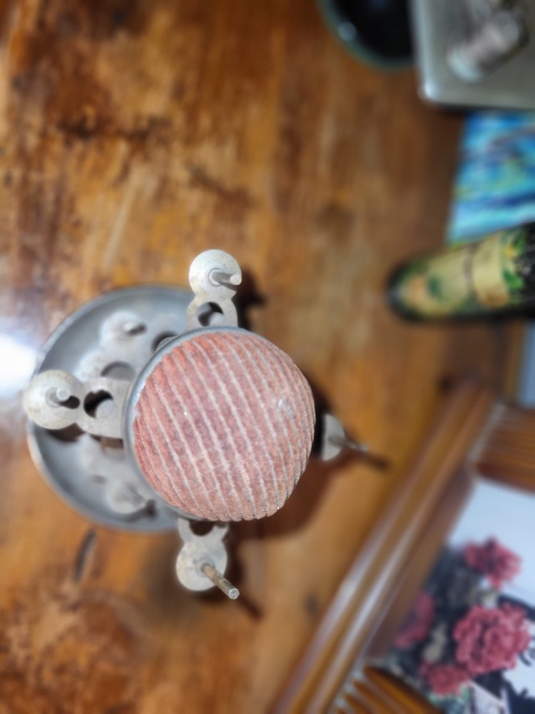 Antique Thread Spool Holder Pin Cushion Victorian