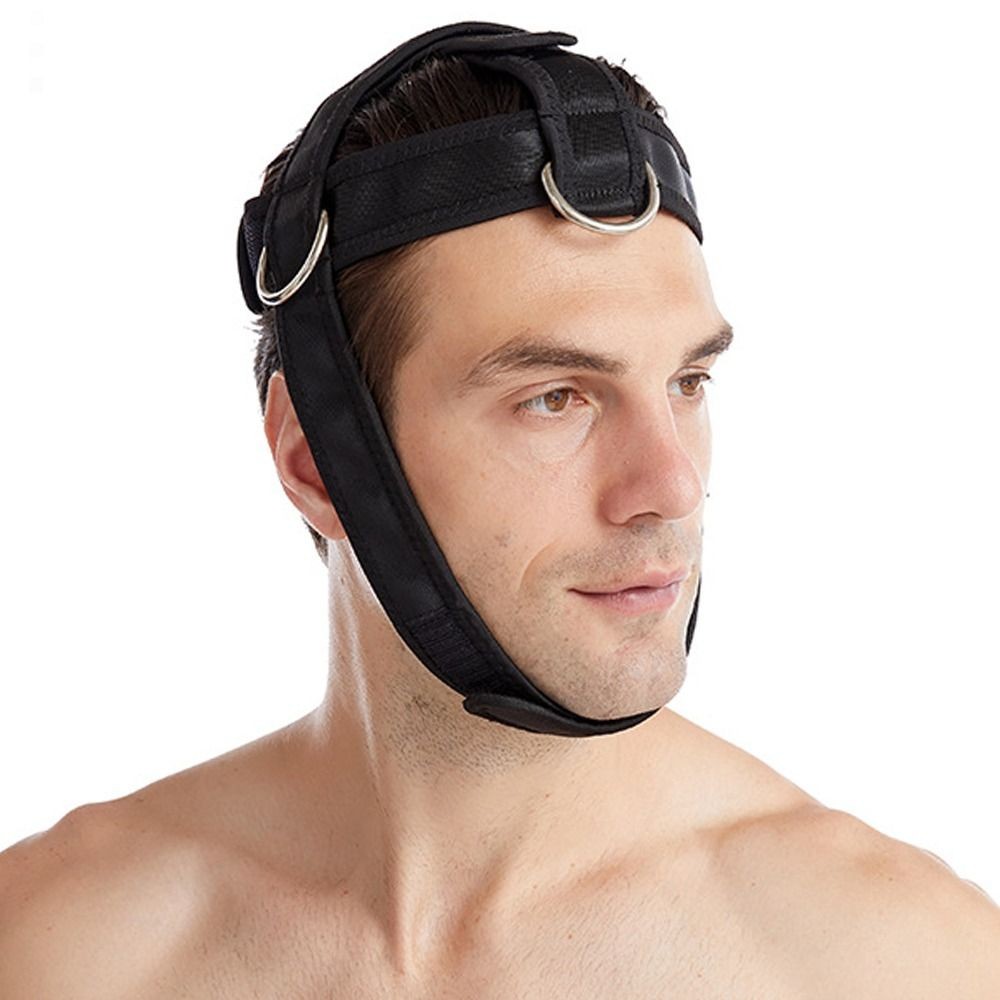 Black Head Training Harness Adjustable Neck Strength Training Strap Outdoor
