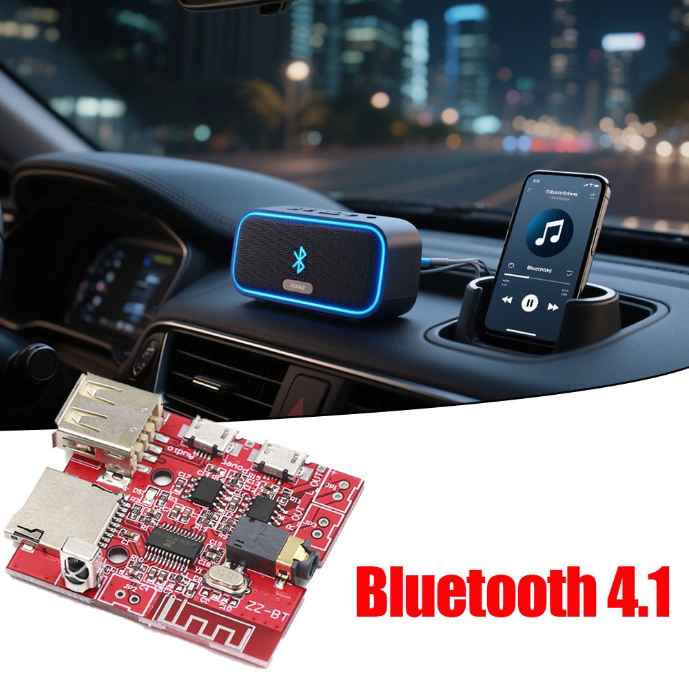 Car Bluetooth 4.1 MP3 WAV Decoding Board Speaker Amplifier Audio Receiver Module