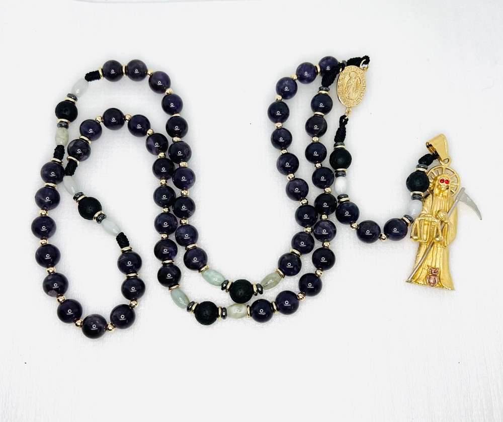 Violet Amethyst Holy Death Rosary