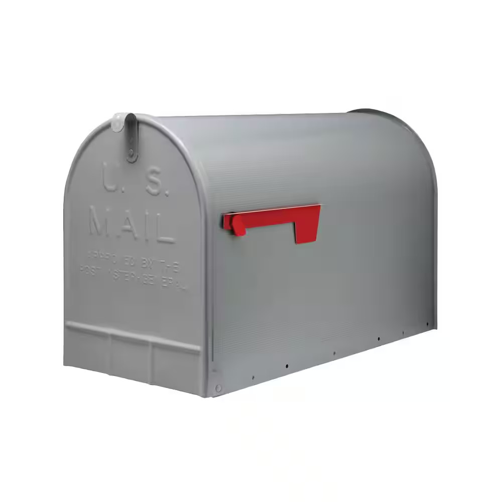 Stanley Gray Extra Large Steel Post Mount Mailbox