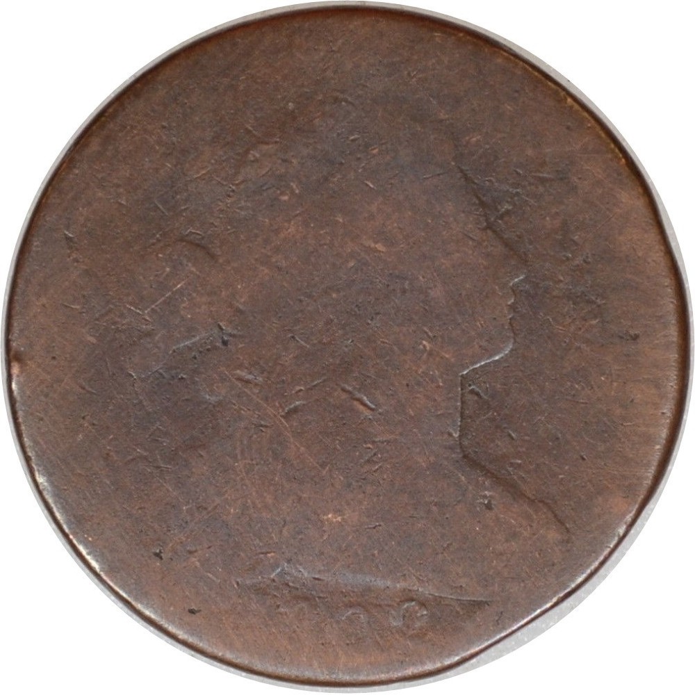 1802 1c Draped Bust Large Cent with Stems